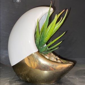 Decor - crescent moon shaped succulent holder